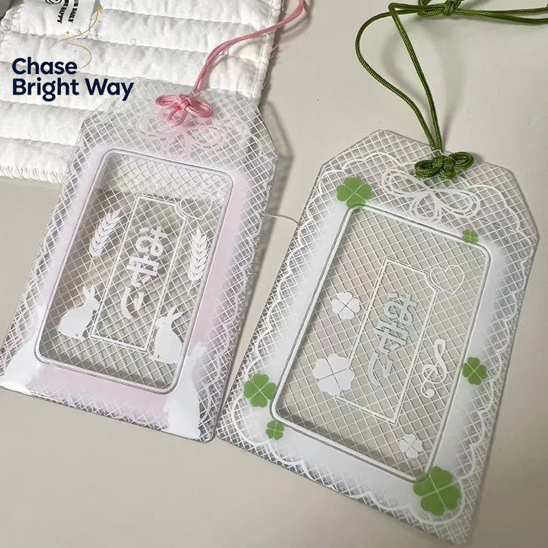 Clover PVC Photocard Holder – Cute Card Sleeve & Clip