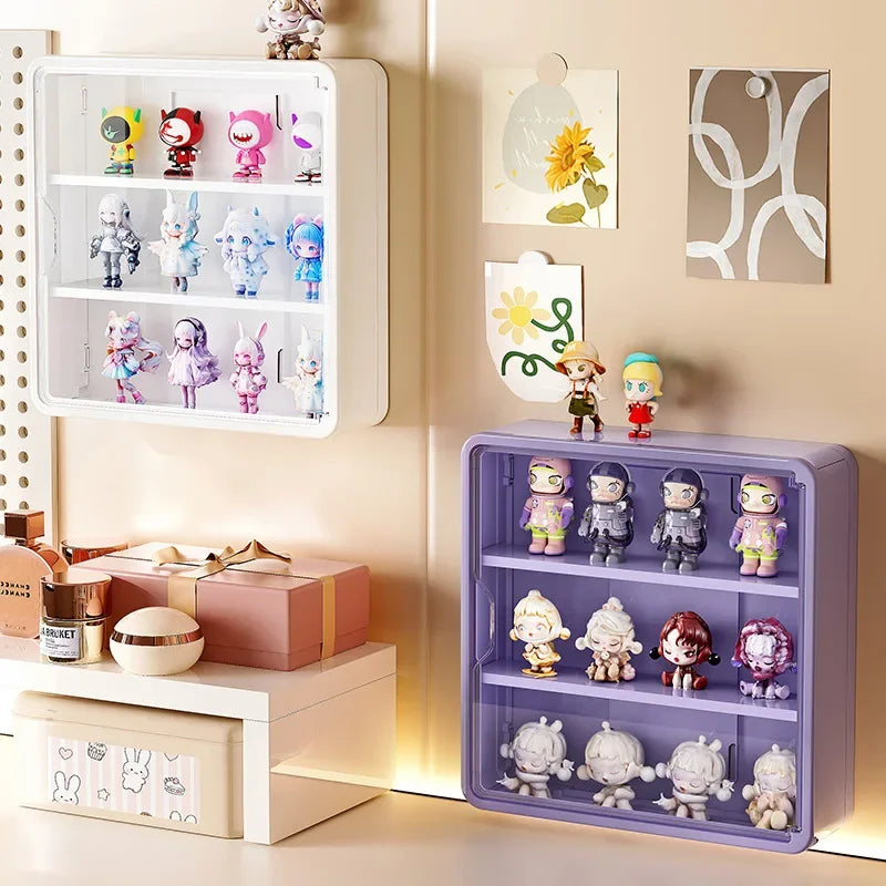 Wall-Mounted Action Figure Display Box – Magnetic Dustproof Rack
