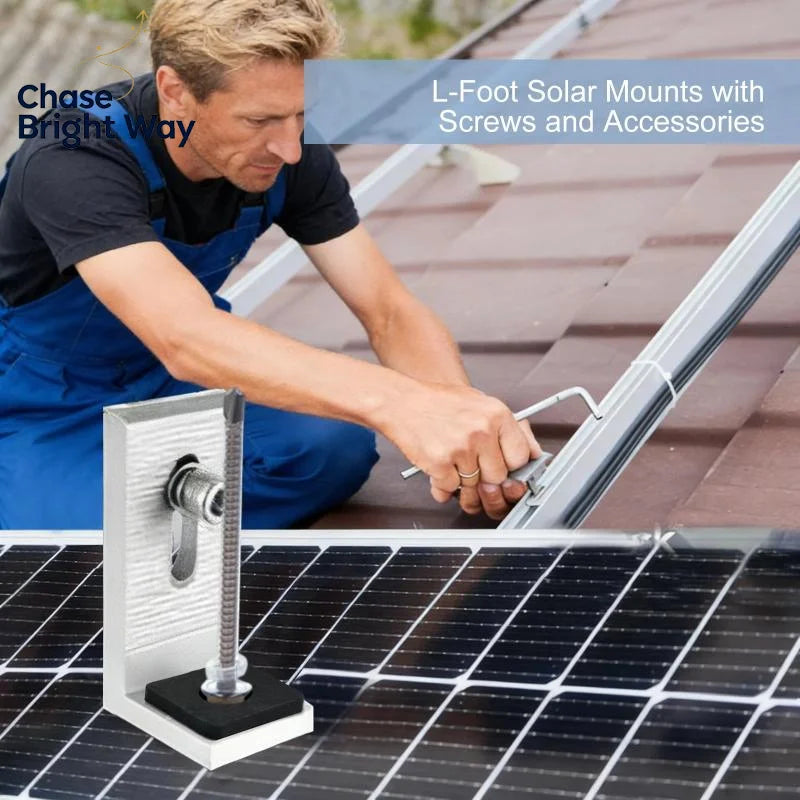 L-Bracket Solar Panel Mount – Aluminum Roof & Balcony Clamp