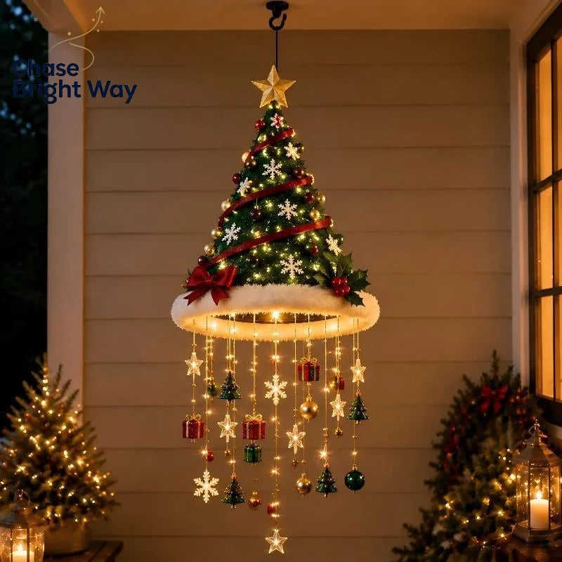 LED Witch Hat Wind Chime Hanging Decoration – Wrought Iron 30cm
