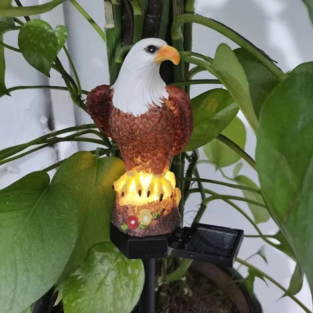 Solar Powered Eagle Lawn Lamp – Waterproof Resin Garden Light