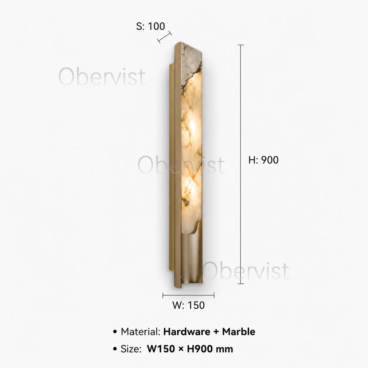 Slim Marble LED Wall Sconce – Vertical Ambient Wall Light