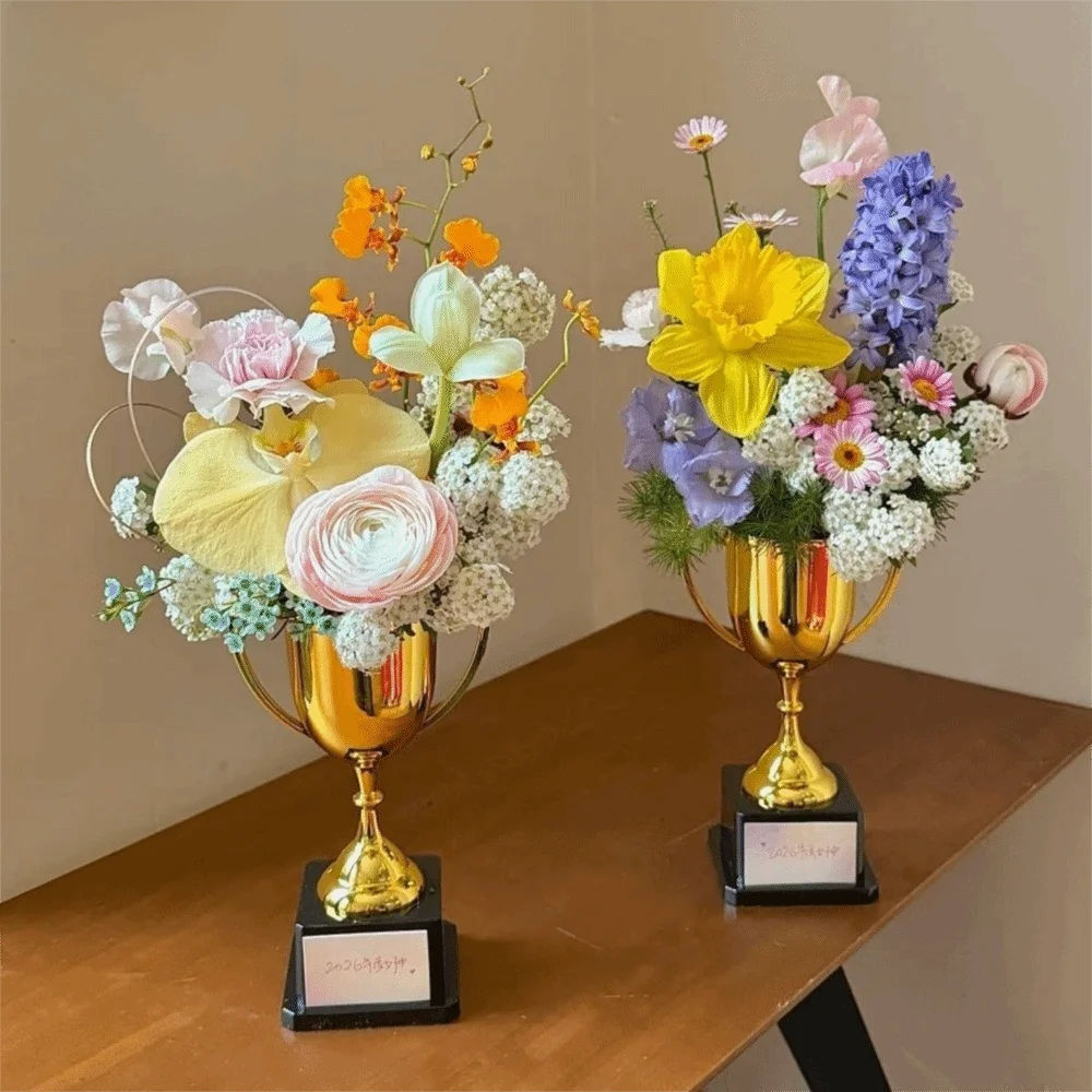 Trophy Shape Flower Vase – Decorative Floral Container