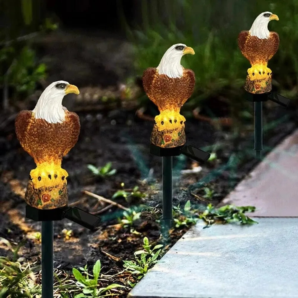 Solar Powered Eagle Lawn Lamp – Waterproof Resin Garden Light