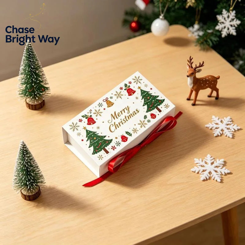 10-Pack Christmas Gift Boxes with Ribbon | Holiday Packaging