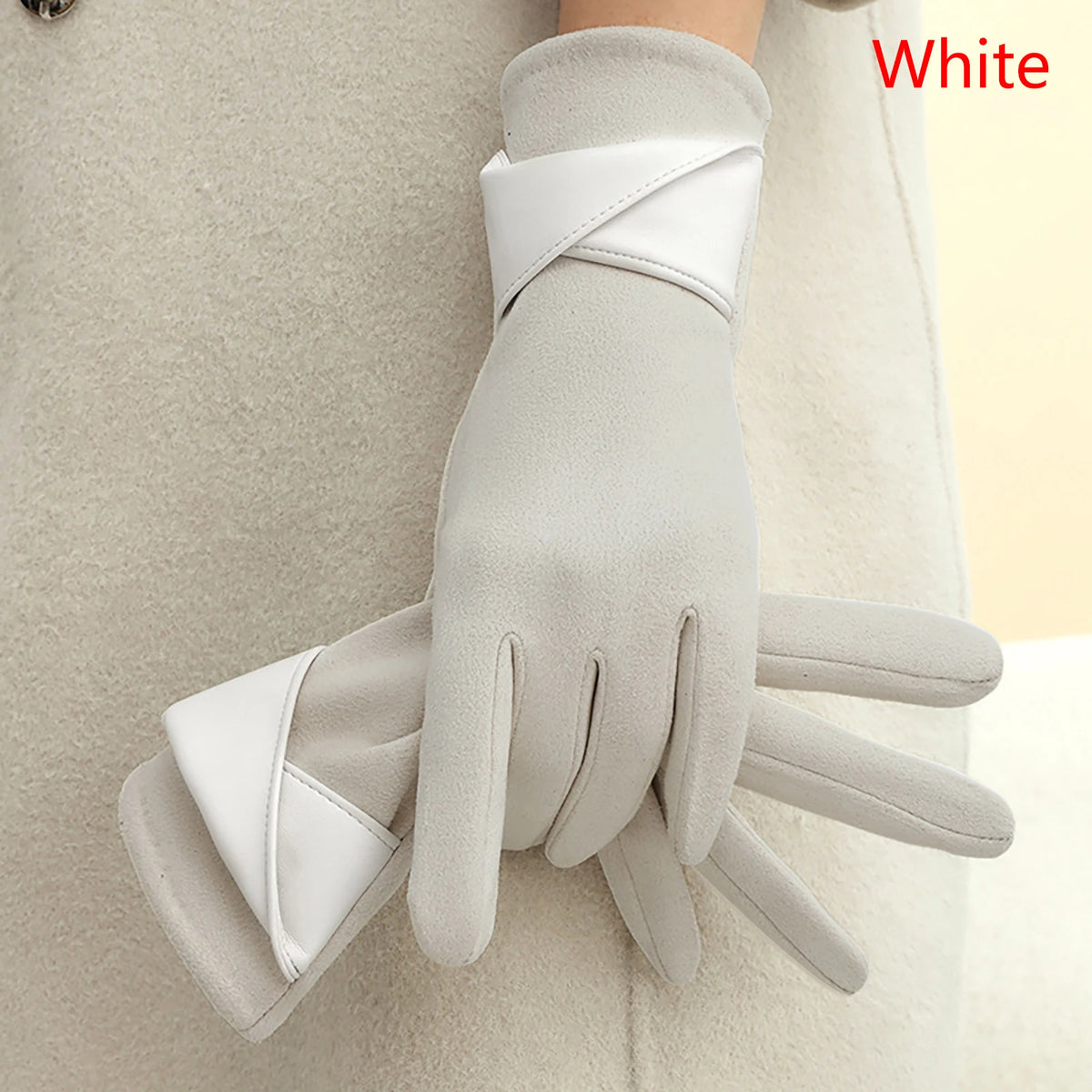 Women's Suede Touchscreen Winter Gloves – Warm Driving Gloves