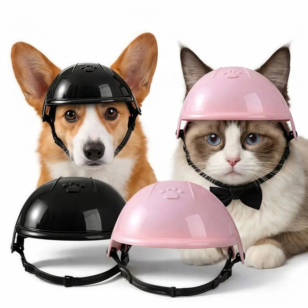 Adjustable Dog & Cat Motorcycle Helmet with Ear Holes | ABS