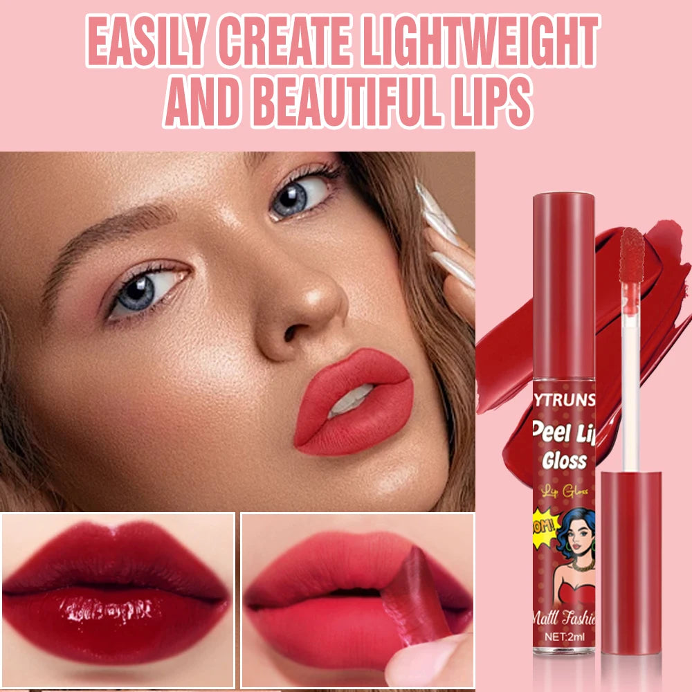 YTRUNS 6-Color Liquid Lip Gloss Set – Waterproof Peel-Off Tint