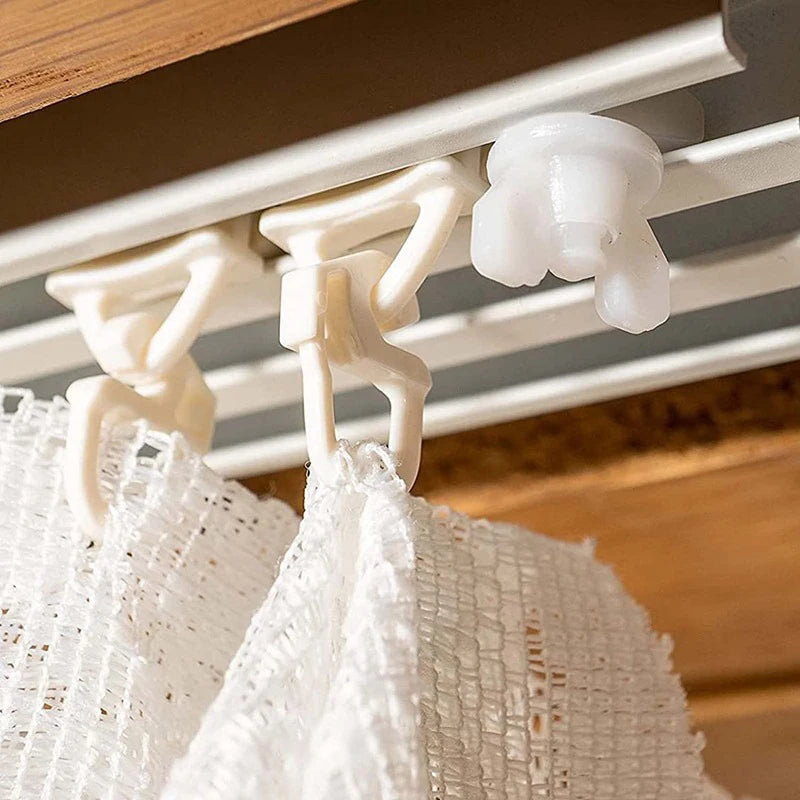 20-Pack White Plastic Curtain Track Stoppers & Drapery Gliders