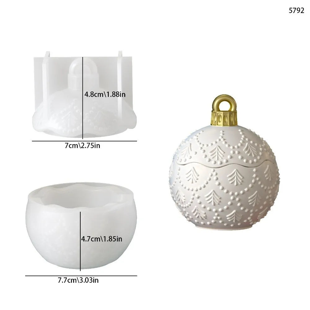 Silicone Christmas Bauble Ball Mold – Resin, Candle & Soap