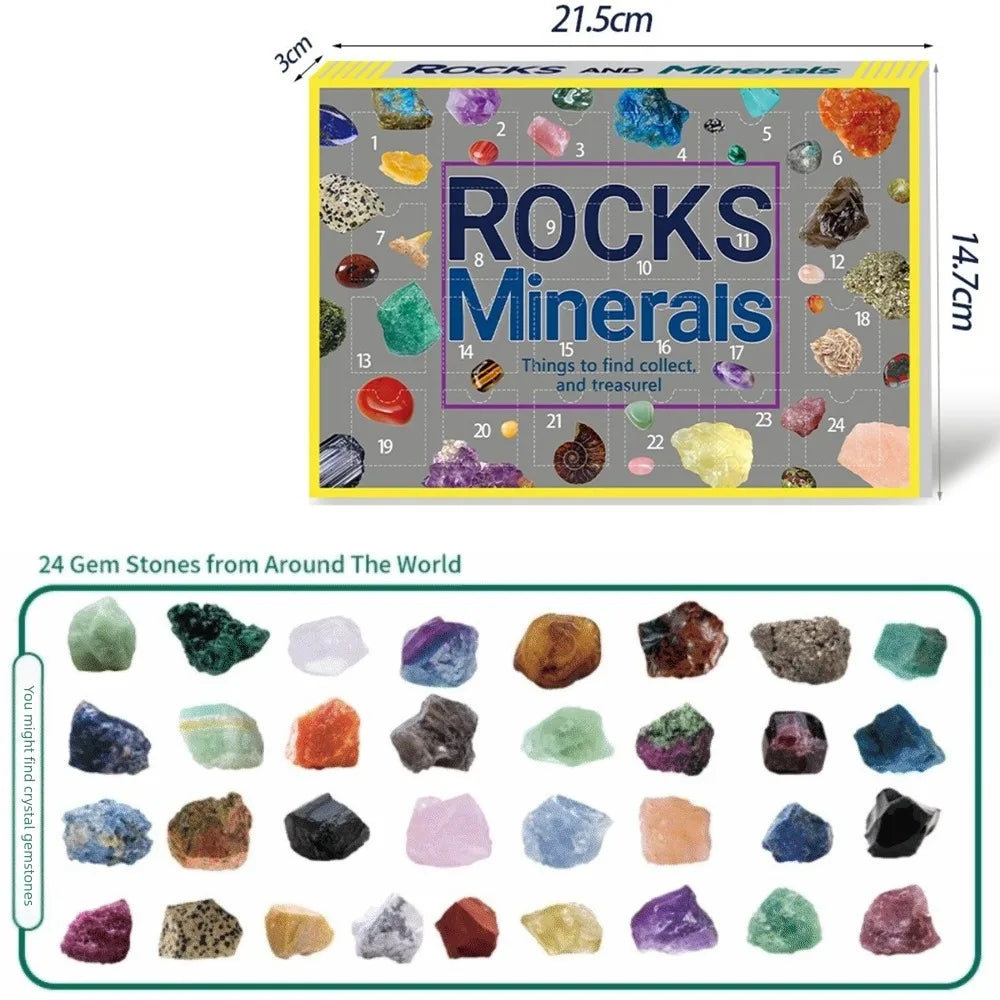 Christmas Crystal Gemstone Advent Calendar – 24-Grid Blind Box
