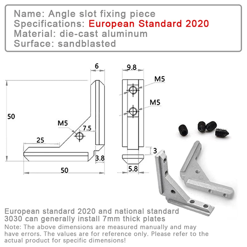 Aluminum Profile Corner Connector 2020 3030 4040 Slot Bracket