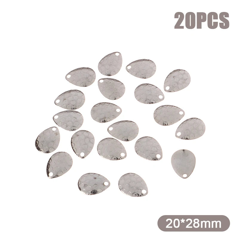 20-Pack Metal Fishing Spinner Blades – DIY Lure Accessories