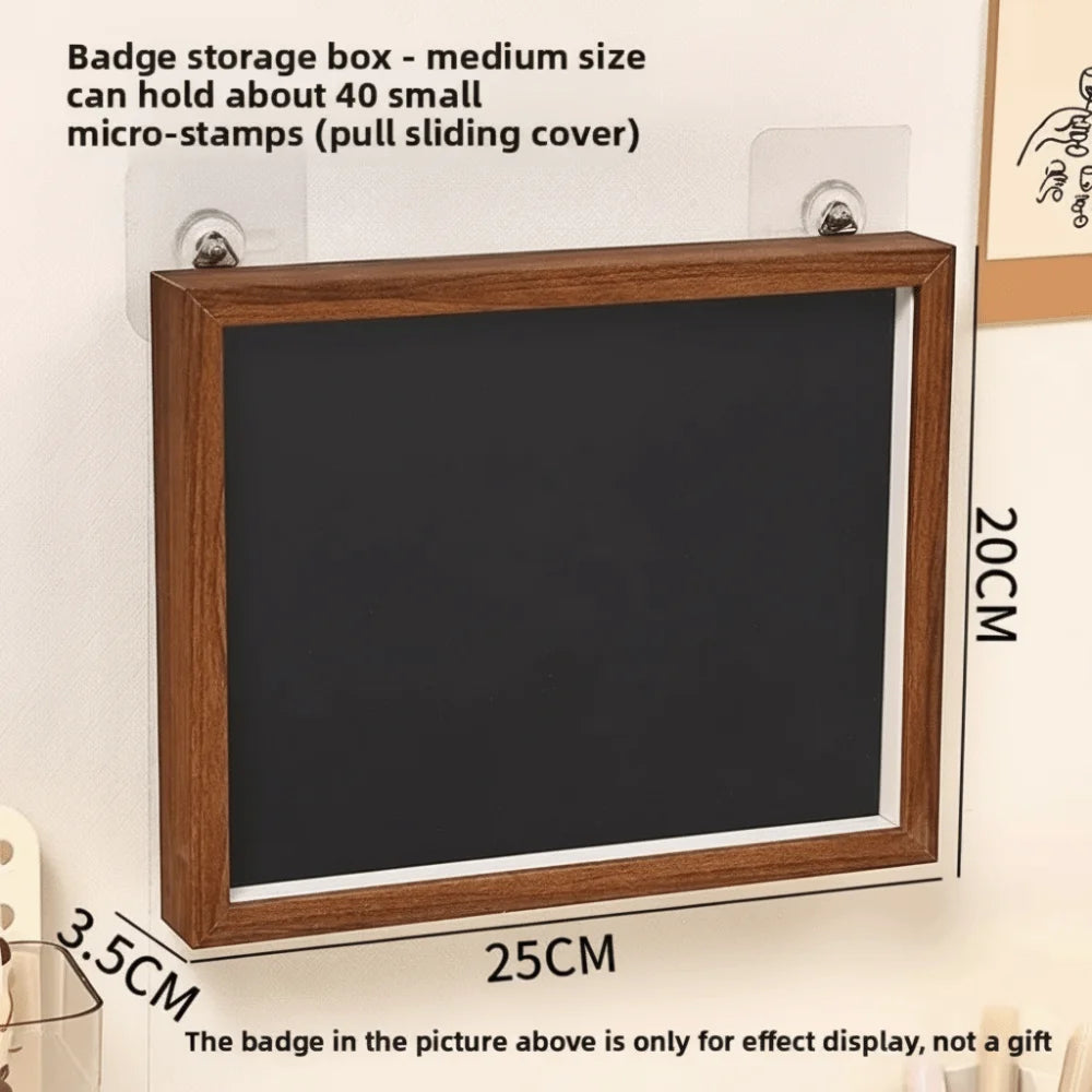 Wall-Mounted Badge & Brooch Display Frame | Felt Board Storage