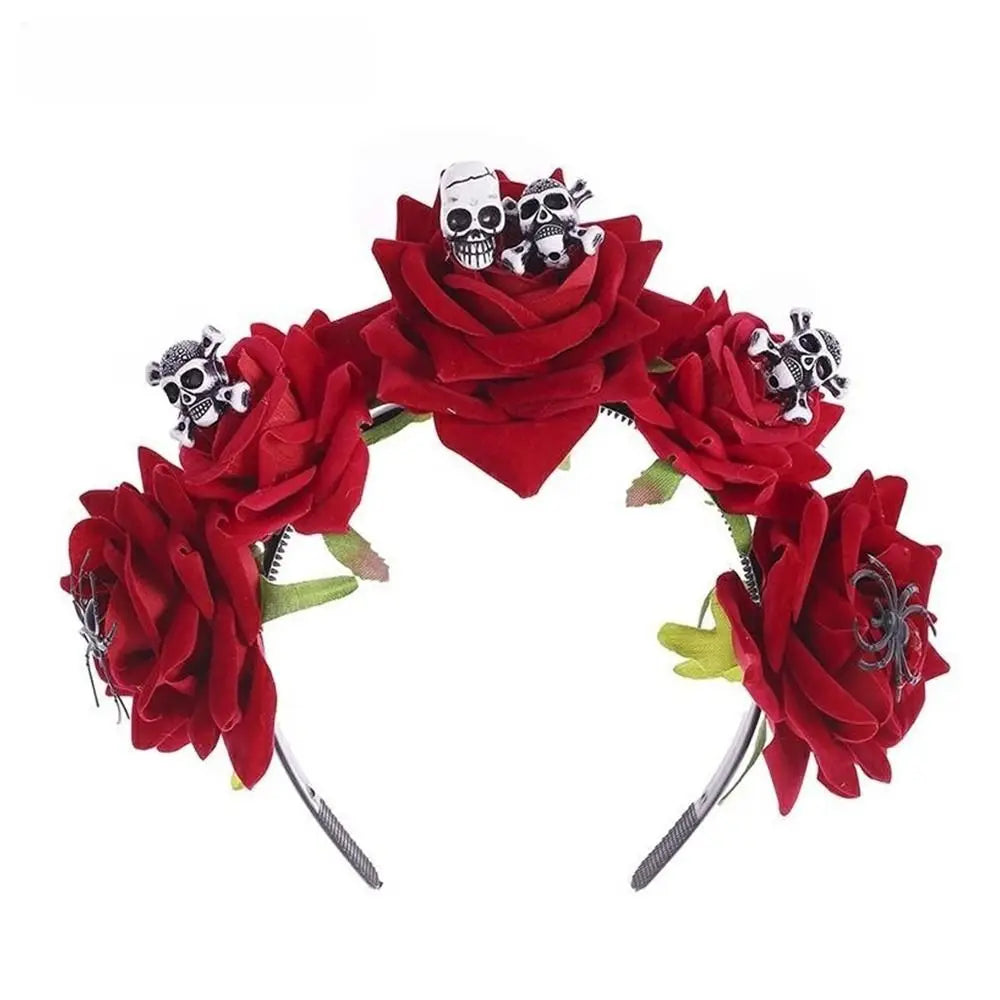 Spider Skull Halloween Flower Crown Headband – Women