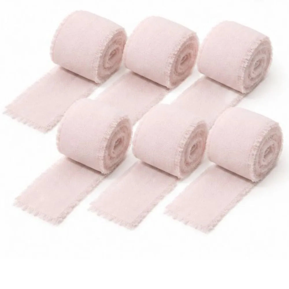 6-Pack Frayed Edge Chiffon Ribbon – 4cm Wide, 30m Total