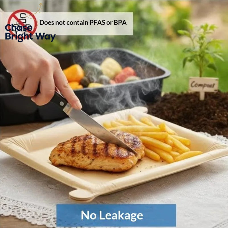 Disposable Kraft Paper Plates 20-Pack | BPA-Free, Oil & Water Resistant