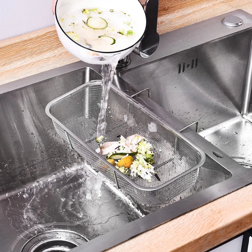 Stainless Steel Sink Drain Basket – Hanging Kitchen Organizer