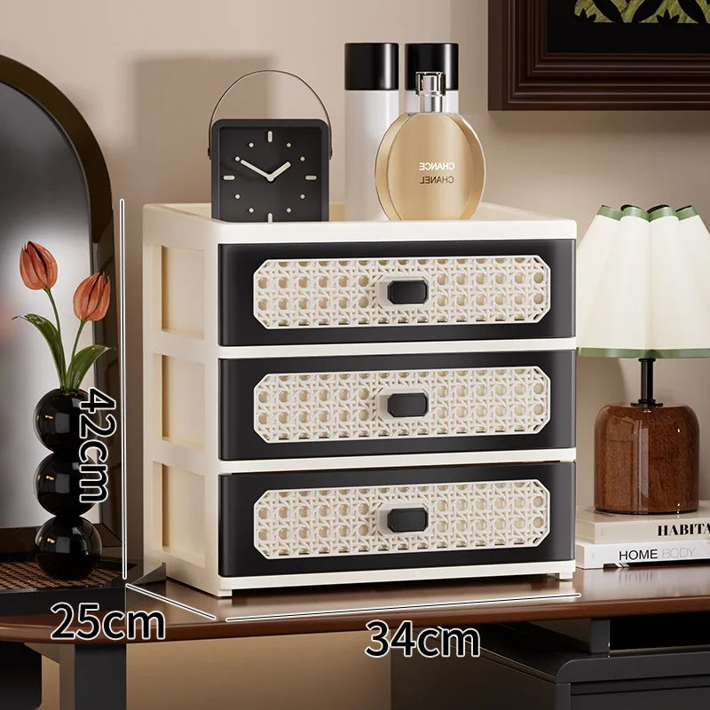 Vintage Desktop Organizer – Multi-Layer Dustproof Drawer Box