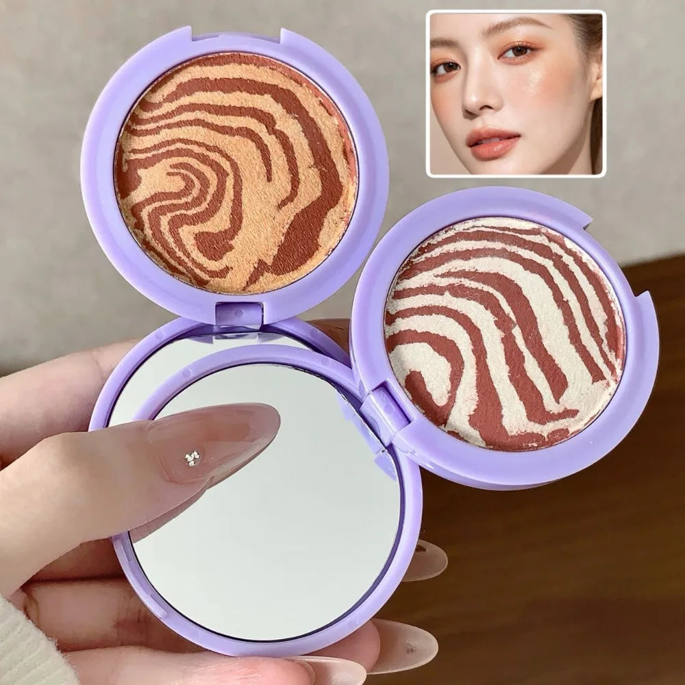 Pearlescent Shimmer Highlighter Powder – Marbled Swirl Eyeshadow