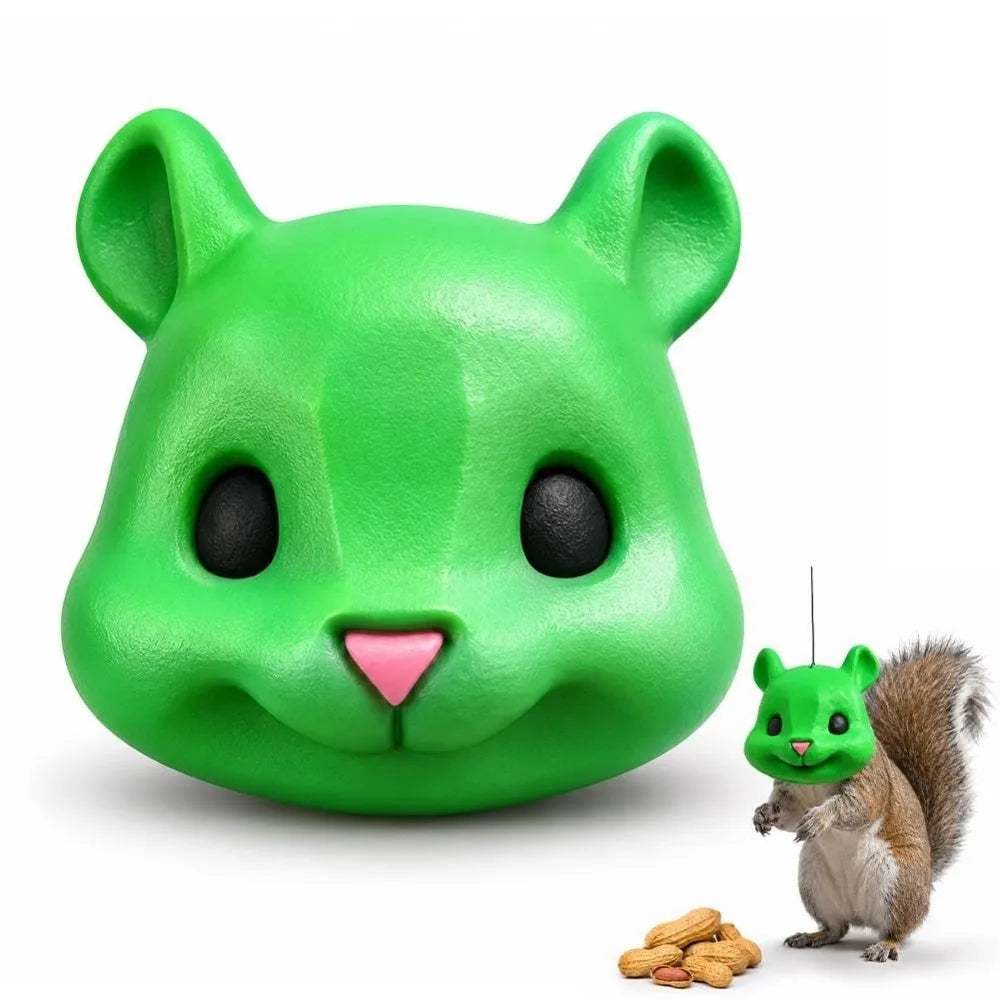 Dinosaur Squirrel Head Feeder – Colorful Plastic Garden Ornament