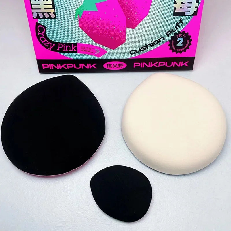Pink Punk Thumb Powder Puff Set – 3 Pcs Flocking Air Cushion