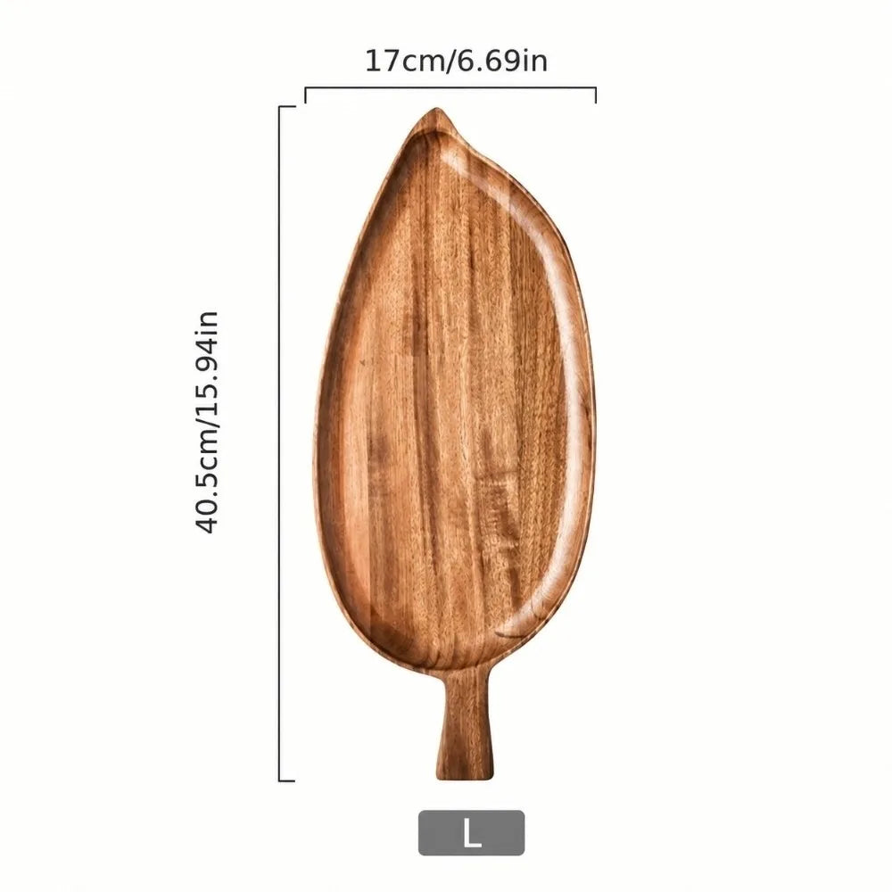 Acacia Wood Leaf Serving Tray – Japanese Sushi & Tea Tray