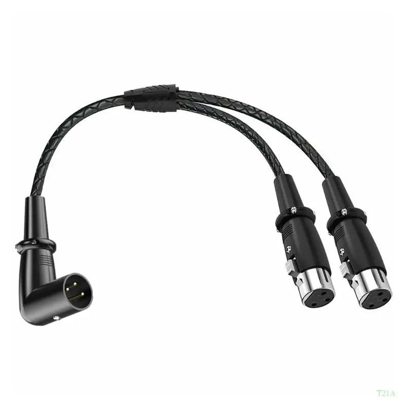 XLR Male to 2XLR Female Y Splitter Cable – Shielded 50cm