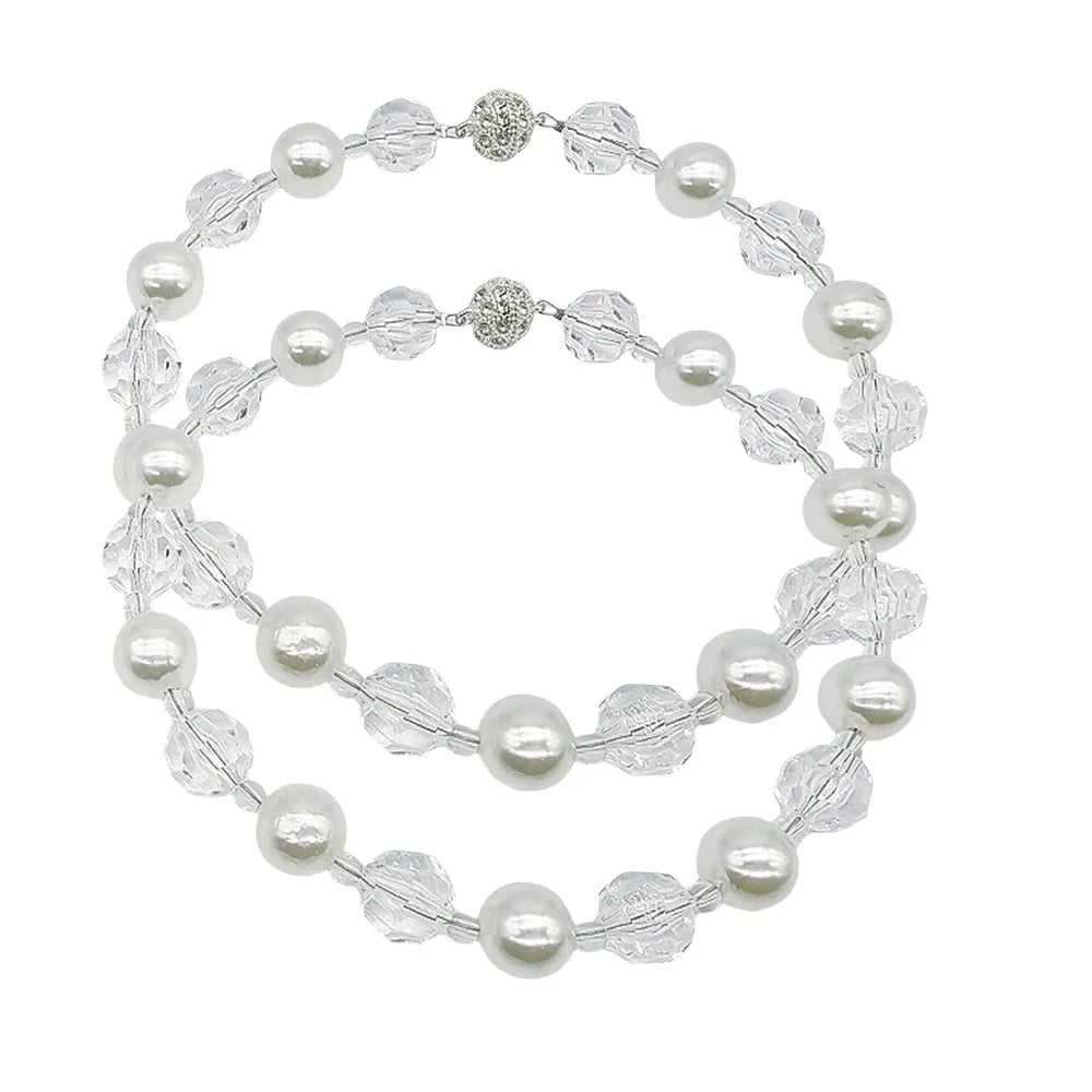 Pearl Rhinestone Elastic Curtain Tiebacks – Magnetic Buckle 2pc