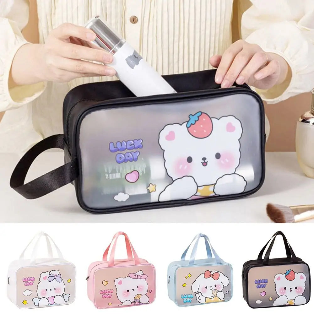 Transparent PVC Cartoon Cosmetic Bag – Waterproof Travel Organizer