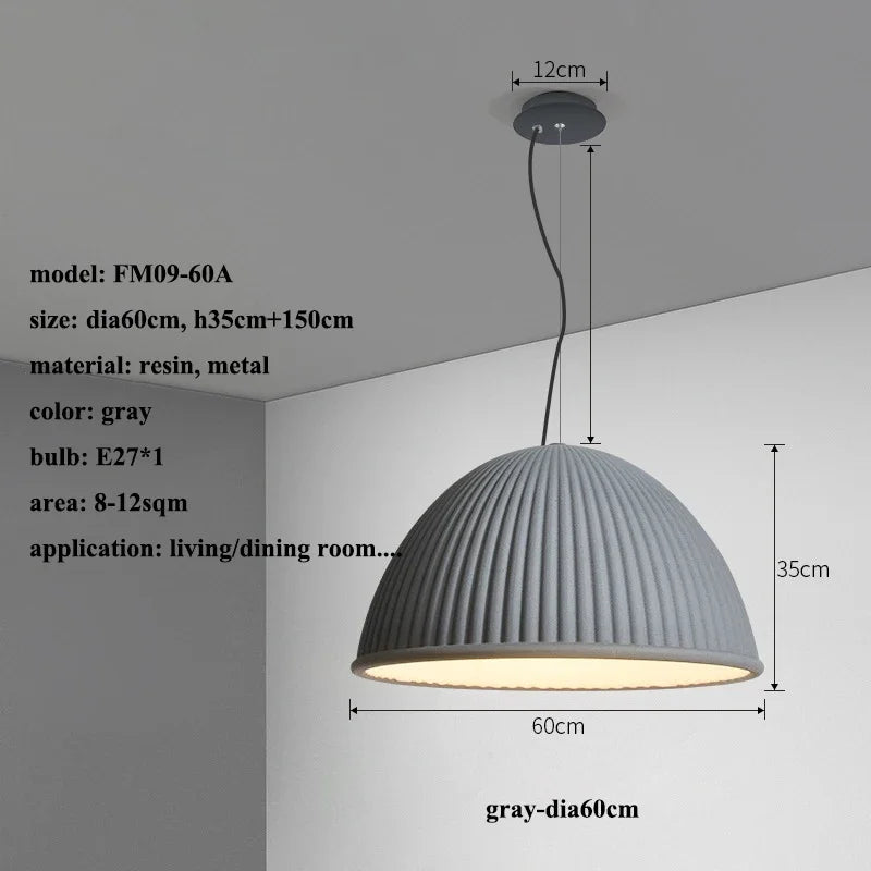 Wabi Sabi Semicircle LED Pendant Light | Modern Hanging Lamp