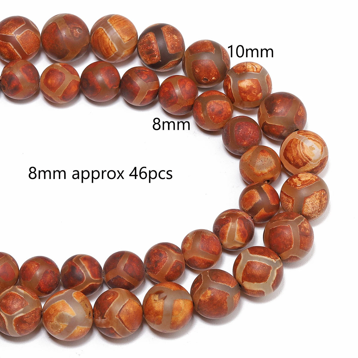 Tibetan Dzi Agate Natural Stone Round Beads – DIY Jewelry