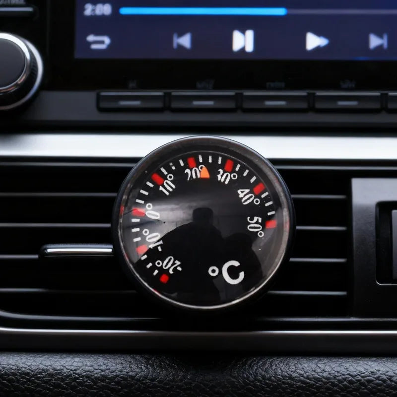 Mini Circular Dial Thermometer – Waterproof ABS, Car & Home