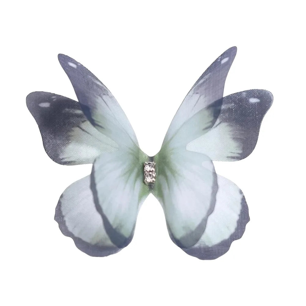 50-Pack 3D Organza Butterfly Appliques – Colorful Mesh Patches