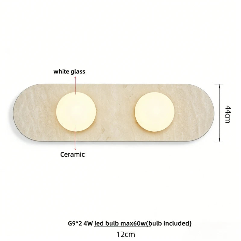 White Marble LED Wall Sconce | Wabi Sabi Stone Wall Lamp