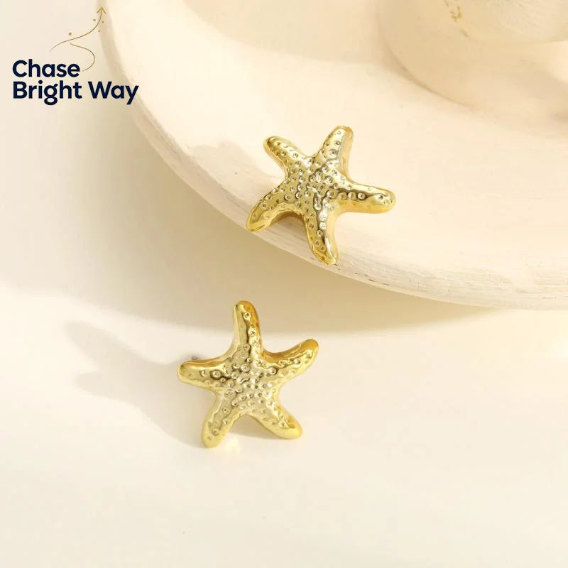 Ocean Shell Stud Earrings – Handmade Stainless Steel Jewelry