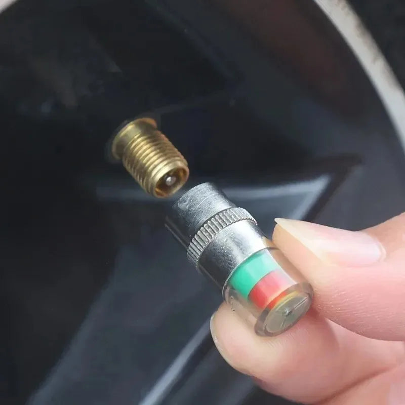 Tire Pressure Valve Caps Color Indicator 4-Pack | Car SUV Truck