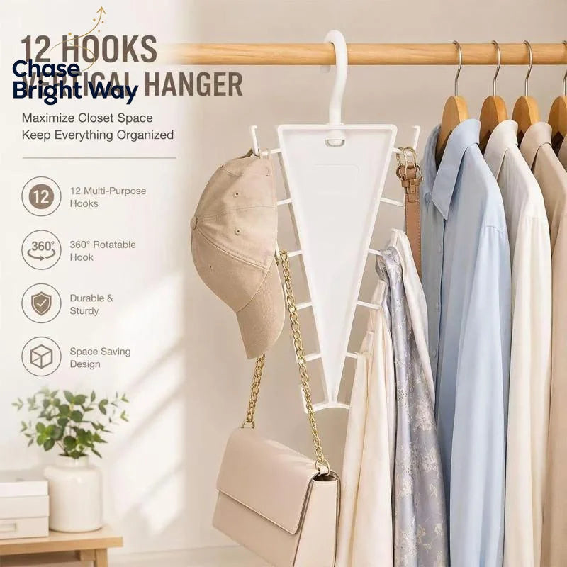 V-Shape 10-Hook Closet Hanger Organizer – Space-Saving