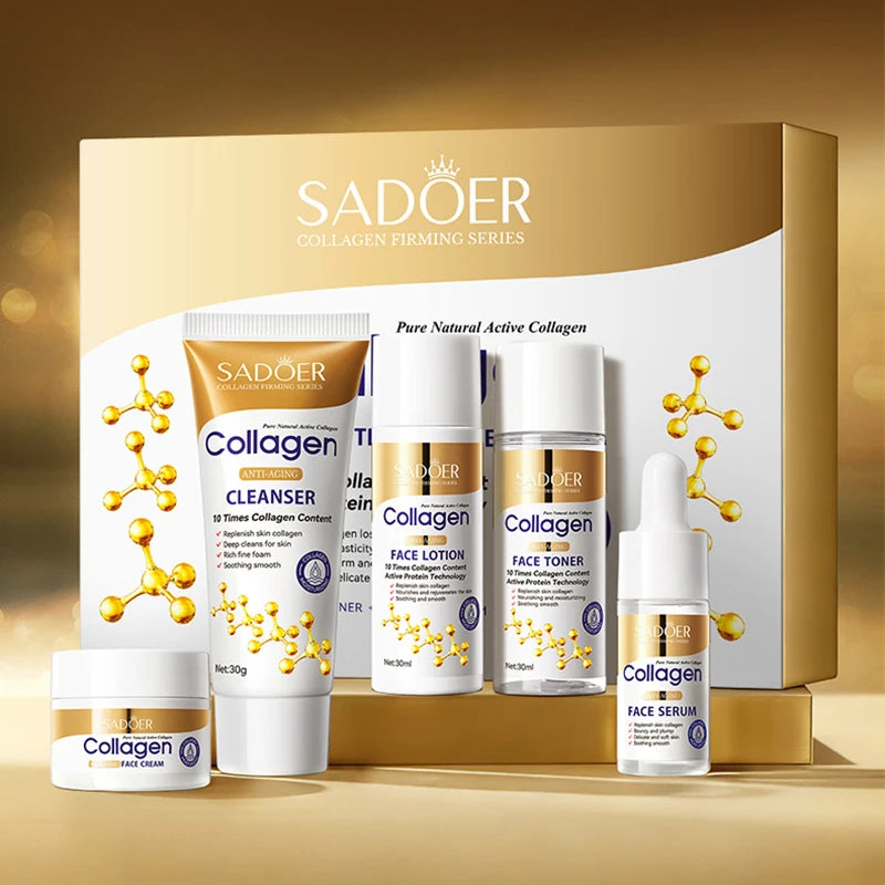SADOER 5-Piece Collagen Skin Care Set – Face & Eye Cream Kit
