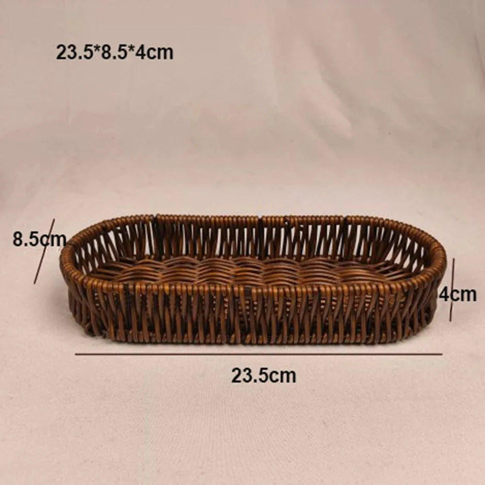 Handwoven Wicker Serving Basket – 6 Styles Bread & Fruit