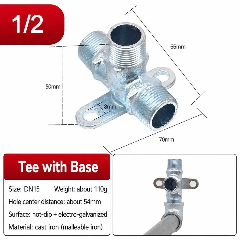 Malleable Cast Iron Wall Mount Threaded Pipe Fitting | DN15 DN20