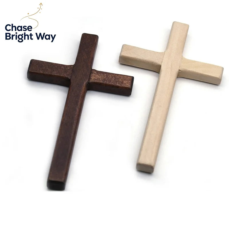 Wooden Cross Christmas Ornament – Hanging Nativity Decor