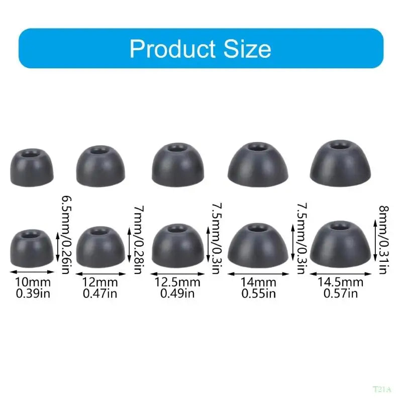 Silicone Ear Tips for Pro2 Earbuds – 5 Pairs Replacement