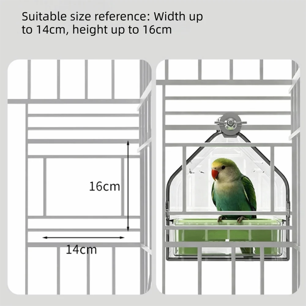 Triangular Parrot Cage Feeder Box – Spill-Resistant Easy Clean