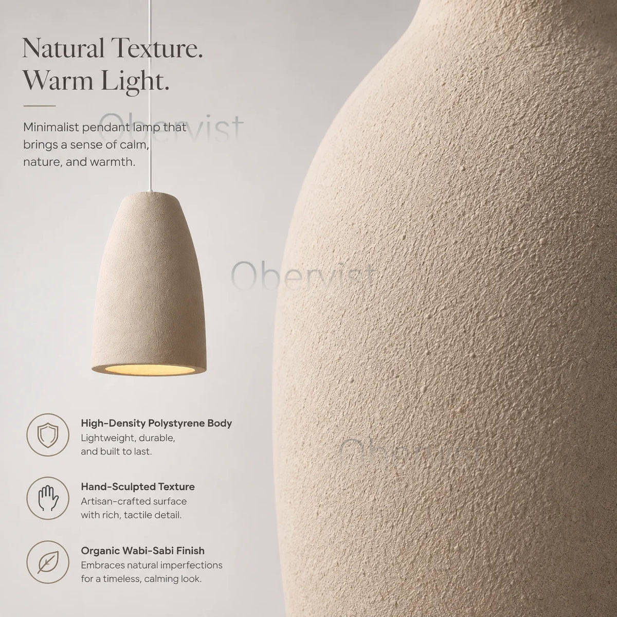 Wabi Sabi Travertine Pendant Light | Minimalist Stone Hanging Lamp