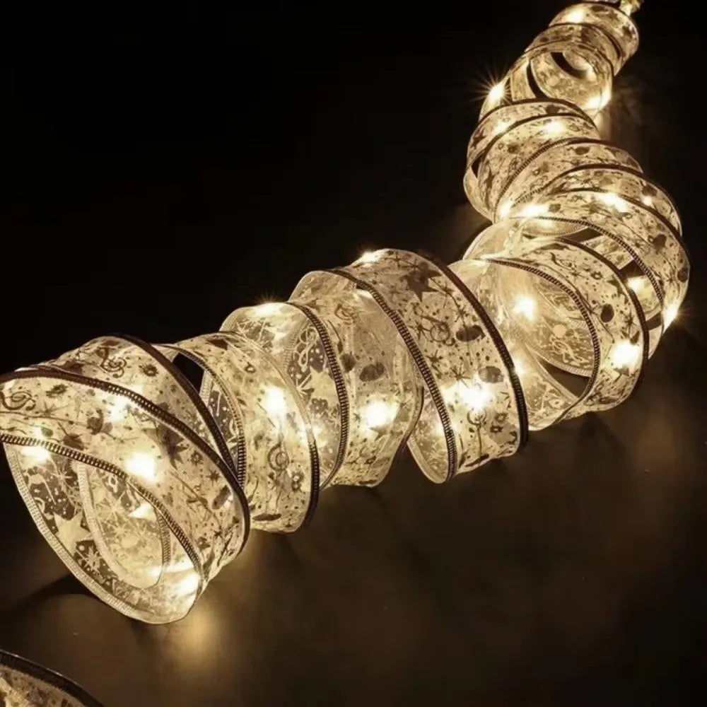 Ribbon Christmas Fairy Lights 10m – USB & Battery Warm White