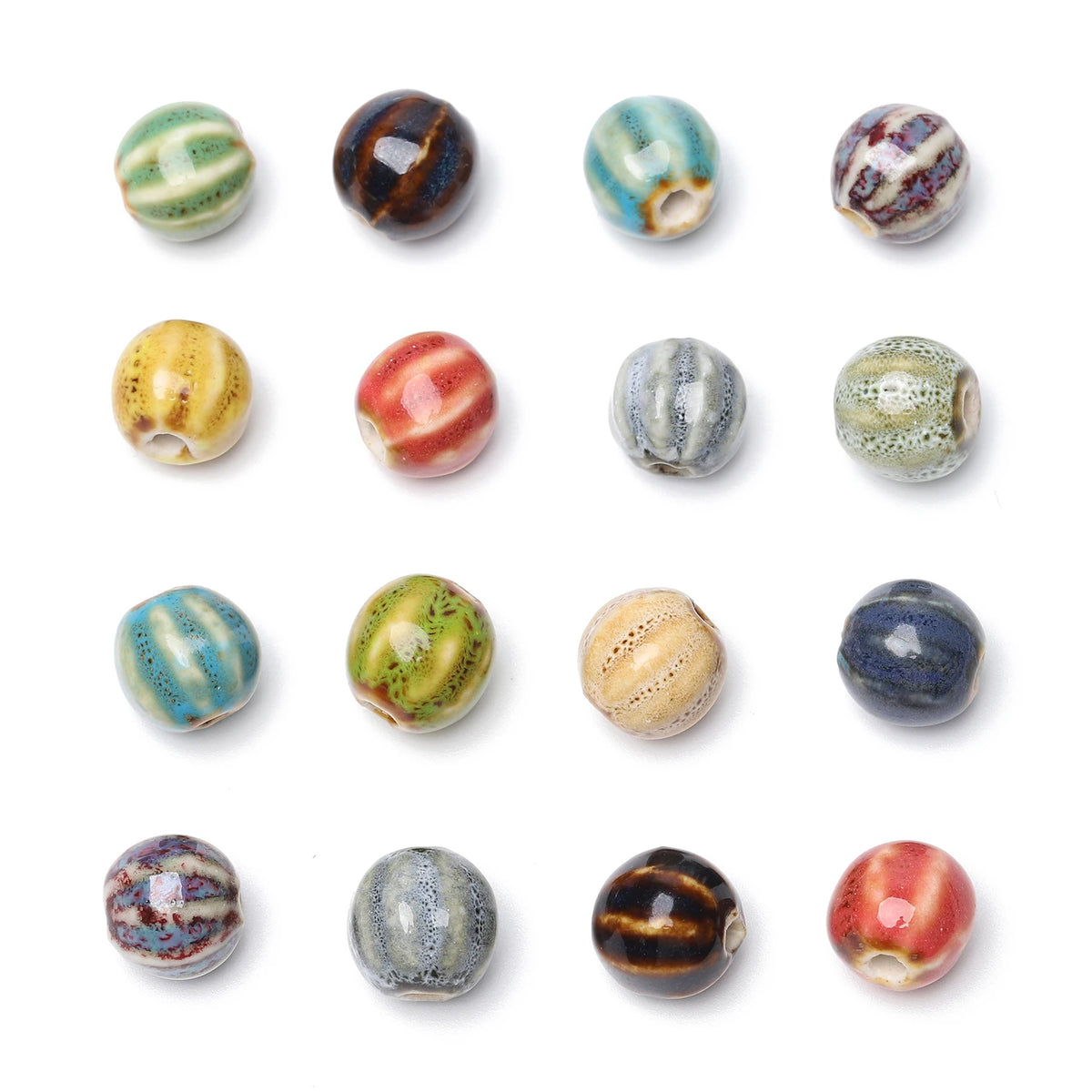 Pumpkin Watermelon Ceramic Beads 11mm – DIY Jewelry Making