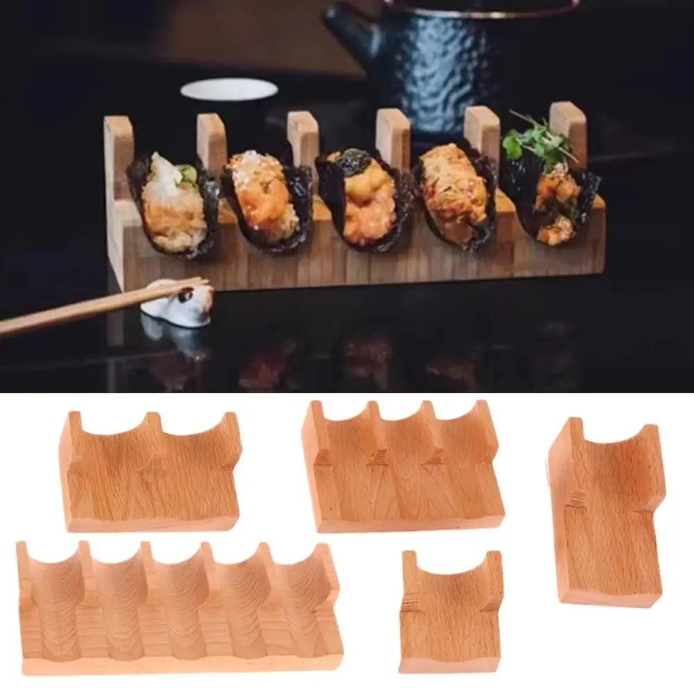 Wooden U-Shape Sushi Rack – Elegant Taco & Food Stand