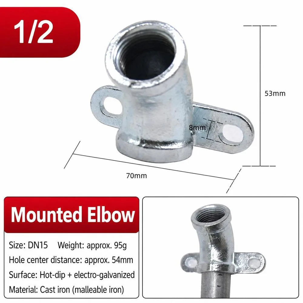 Malleable Cast Iron Wall Mount Threaded Pipe Fitting | DN15 DN20