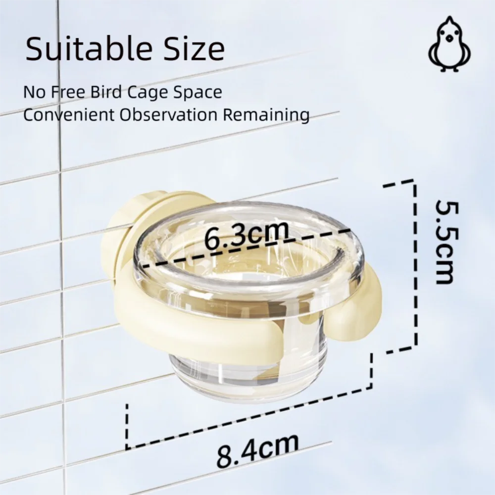 Transparent Hanging Bird Water Feeder – ABS Parrot Drinker